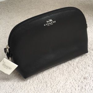 NWT Coach Leather Cosmetic/Makeup/Travel Case